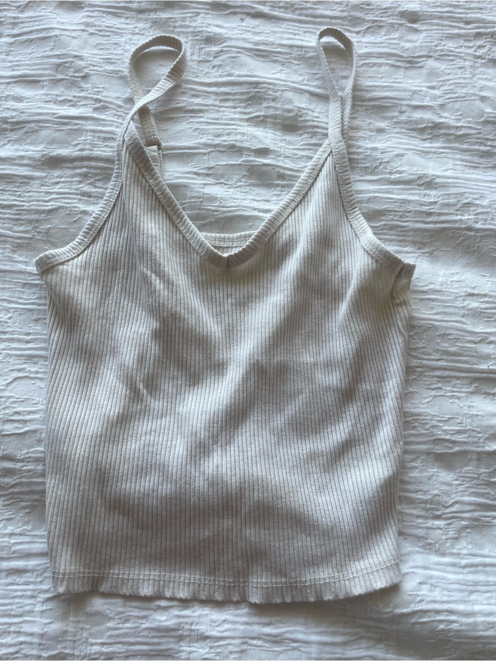 American Eagle Spagetti Strap Ribbed Tank Top Cami Beige size XS